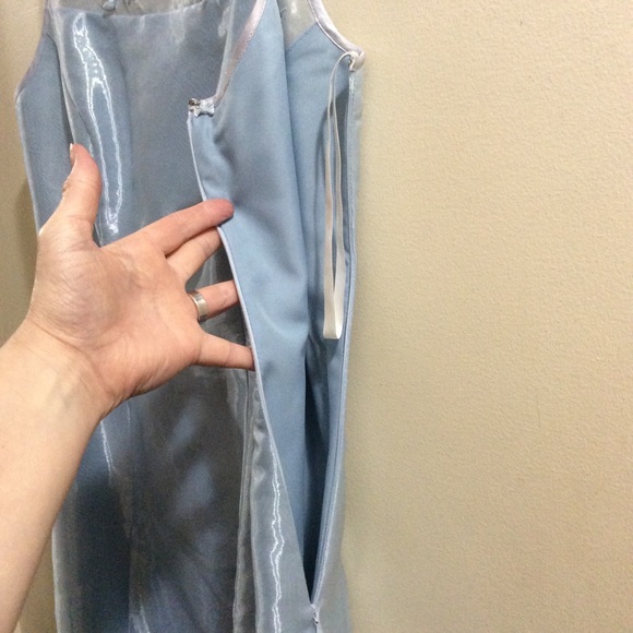 đź’–Stunning Oblique Petite satin embroidered formal dress - Picture 9 of 11